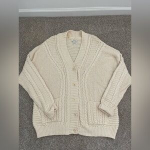 Sundance Cream Cable Knit Cardigan Sweater size large